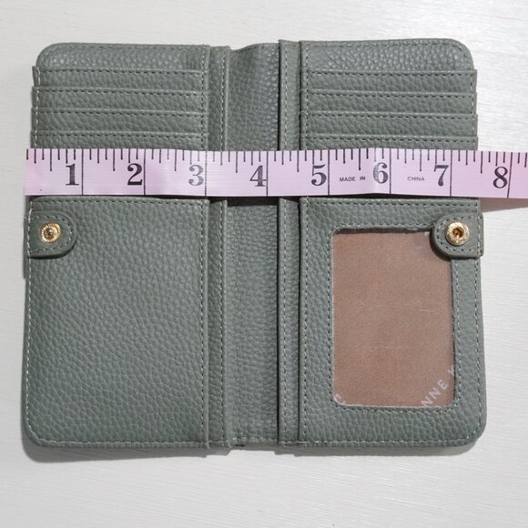 Anne Klien Authentic Slim Bifold Green Wallet - Picture 7 of 10